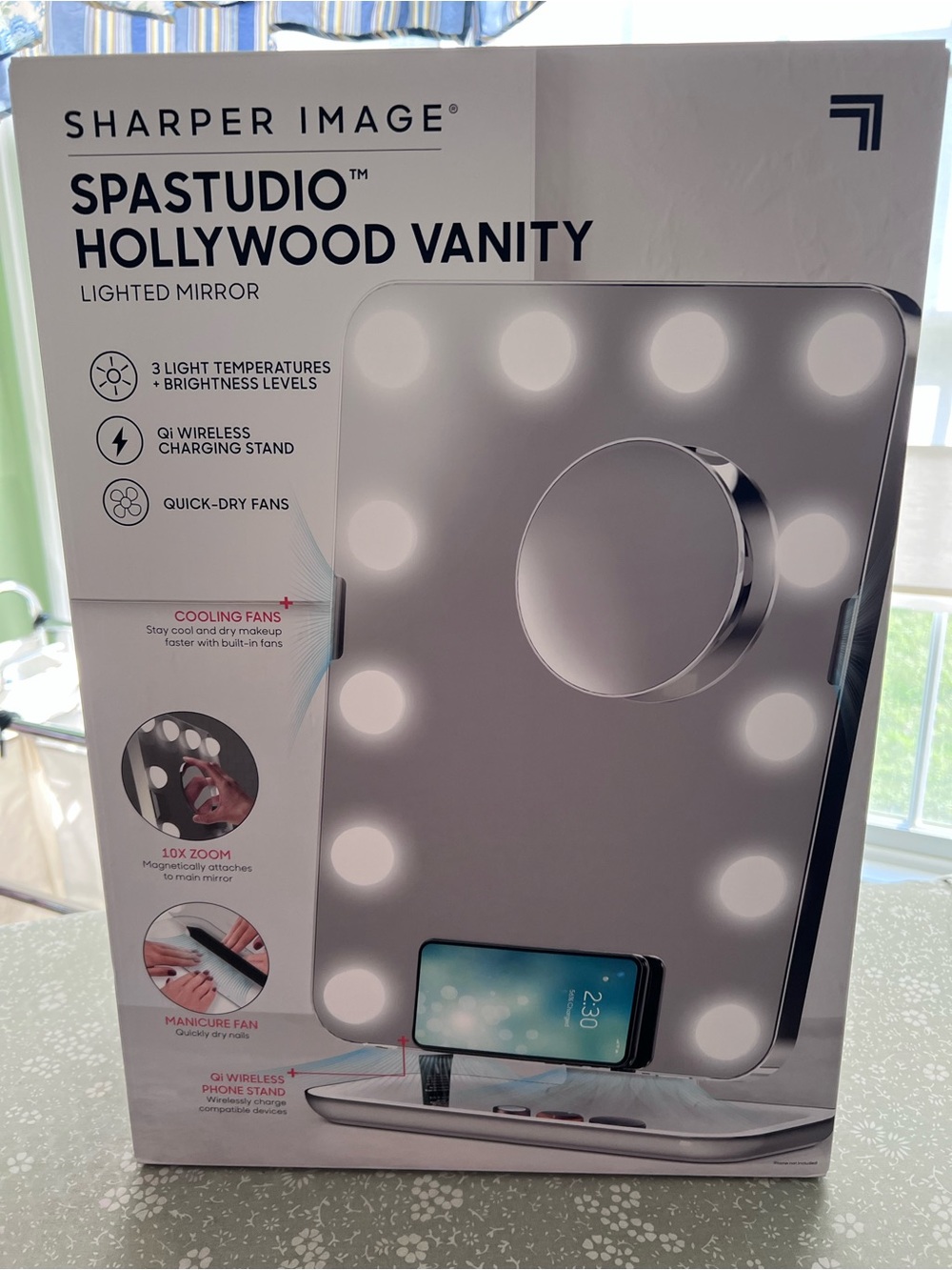 Sharper Image SpaStudio Hollywood Vanity Lighted Mirror - Silver